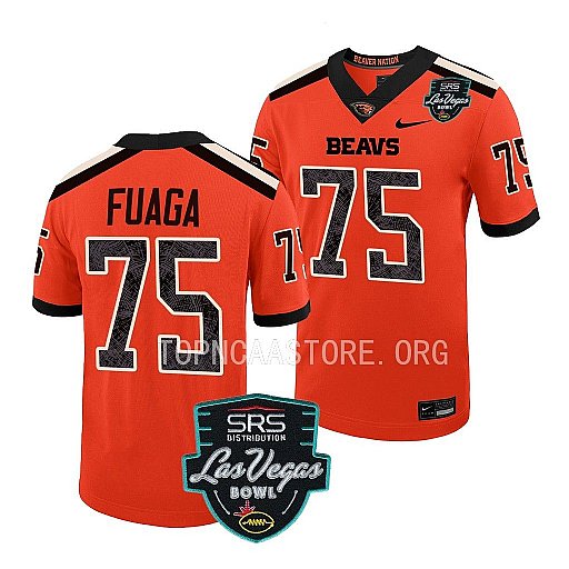 Mens Youth Oregon State Beavers #75 Taliese Fuaga Orange College Football Game Jersey