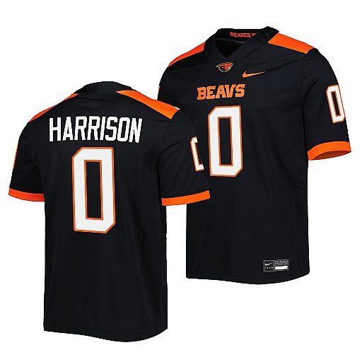 Mens Youth Oregon State Beavers #0 Tre'Shaun Harrison Black College Football Game Jersey