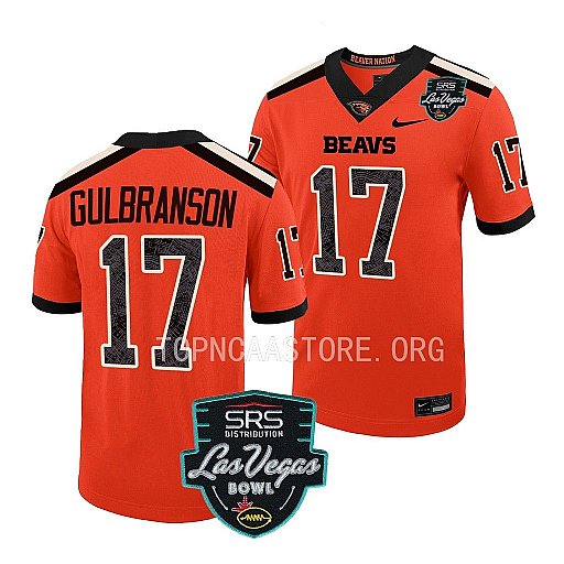 Mens Youth Oregon State Beavers #17 Ben Gulbranson Orange College Football Game Jersey