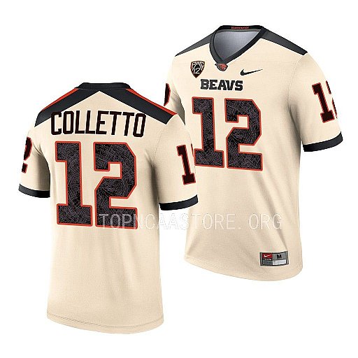 Mens Youth Oregon State Beavers #12 Jack Colletto White College Football Game Jersey
