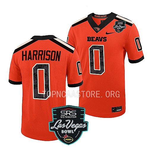 Mens Youth Oregon State Beavers #0 Tre'Shaun Harrison Orange College Football Game Jersey