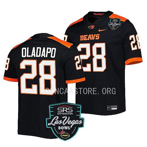 Mens Youth Oregon State Beavers #28 Kitan Oladapo Black College Football Game Jersey