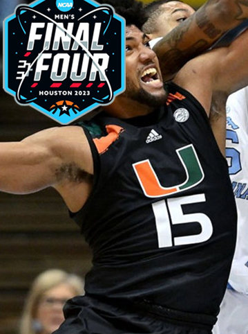 Mens Youth Miami Hurricanes Custom Black Alternate 2023 NCAA Final Four Basketball Game Jersey