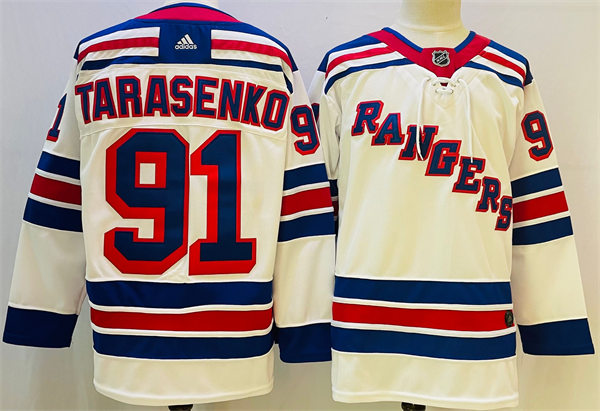 Mens New York Rangers #91 Vladimir Tarasenko Adidas White Away Jersey