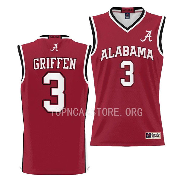 Mens Youth Alabama Crimson Tide #3 Rylan Griffen Nike Basketball Limited Jersey Crimson