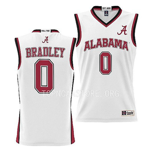Mens Youth Alabama Crimson Tide #0 Jaden Bradley Nike Basketball Limited Jersey White
