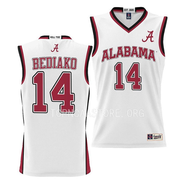 Mens Youth Alabama Crimson Tide #14 Charles Bediako Nike Basketball Limited Jersey White
