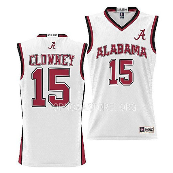 Mens Youth Alabama Crimson Tide #15 Noah Clowney Nike Basketball Limited Jersey White