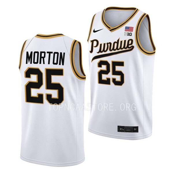 Mens Youth Purdue Boilermakers #25 Ethan Morton Nike White 2023 Unveil Rick Mount-Era Retro Basketball Jersey