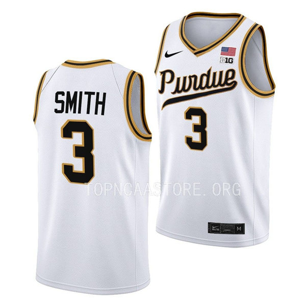 Mens Youth Purdue Boilermakers #3 Braden Smith Nike White 2023 Unveil Rick Mount-Era Retro Basketball Jersey