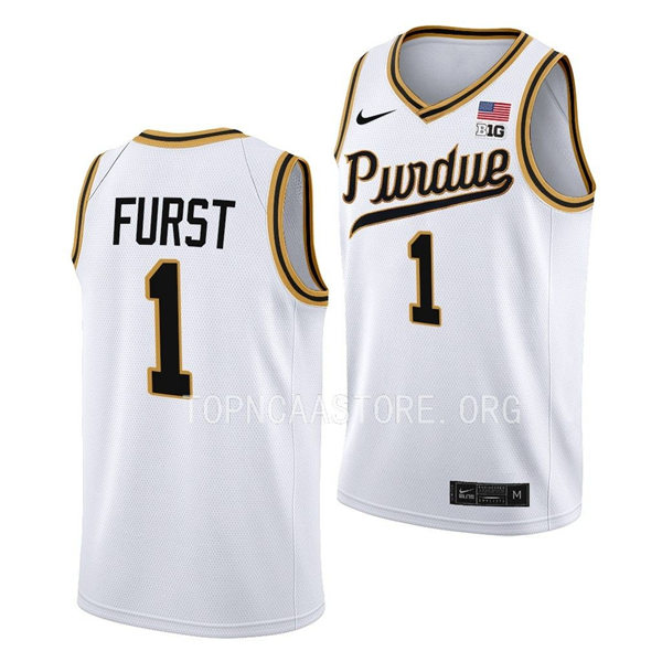 Mens Youth Purdue Boilermakers #1 Caleb Furst Nike White 2023 Unveil Rick Mount-Era Retro Basketball Jersey