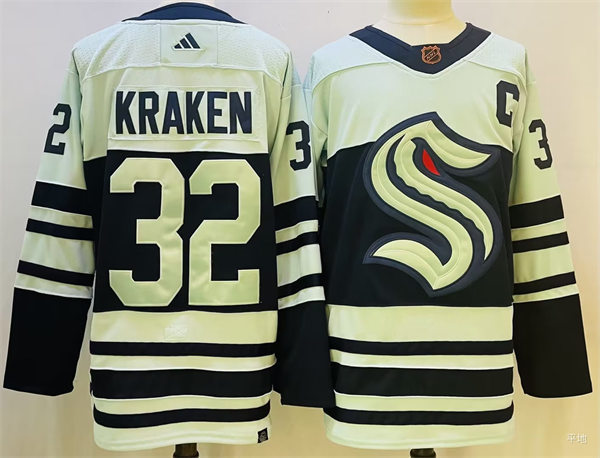 Mens Seattle Kraken 32ND CLUB Ice Blue 2022 Reverse Retro Primegreen Jersey 