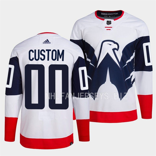 Men's Youth Washington Capitals Custom Adidas White 2023 NHL Stadium Series Game Jersey