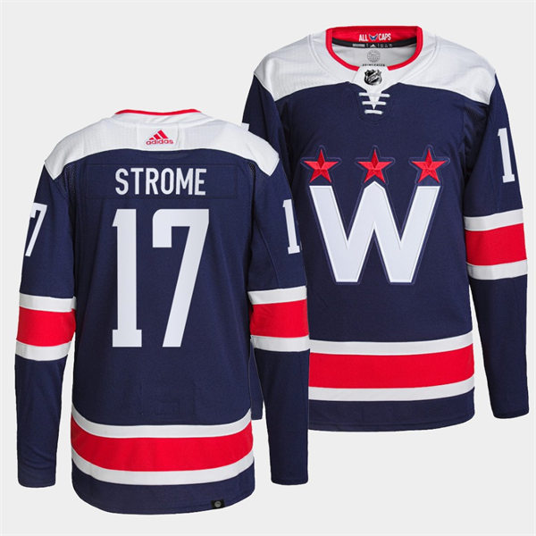 Men's Washington Capitals #17 Dylan Strome Adidas Navy Third Jersey