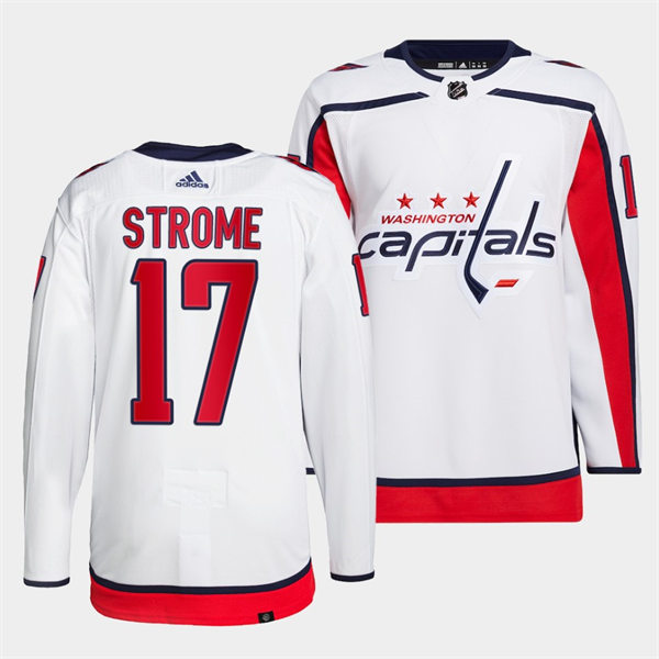 Men's Washington Capitals #17 Dylan Strome adidas Away White Jersey
