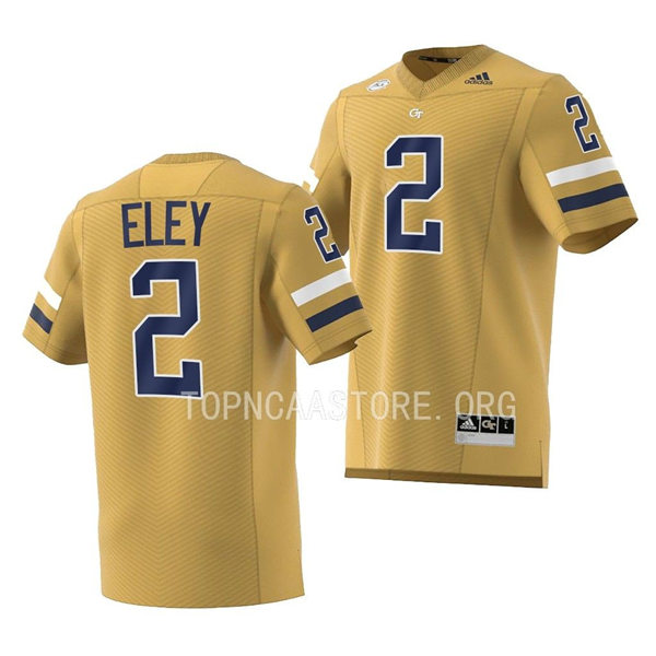 Mens Youth Georgia Tech Yellow Jackets #2 Ayinde Eley College Football Game Jersey Gold