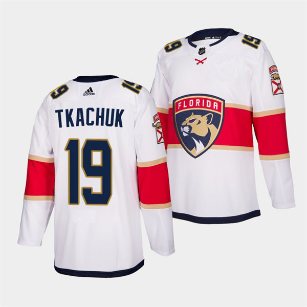 Men's Florida Panthers #19 Matthew Tkachuk Adidas Away White Jersey