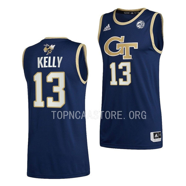 Mens Youth Georgia Tech Yellow Jackets#13 Miles Kelly 2022-23 Navy Alternate Basketball Swingman Jersey