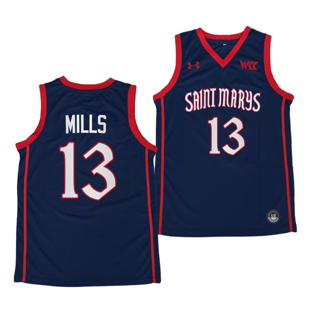 Mens Youth Saint Mary's Gaels #13 Patty Mills 2022-23 Navy College Basketball Swingman Jersey