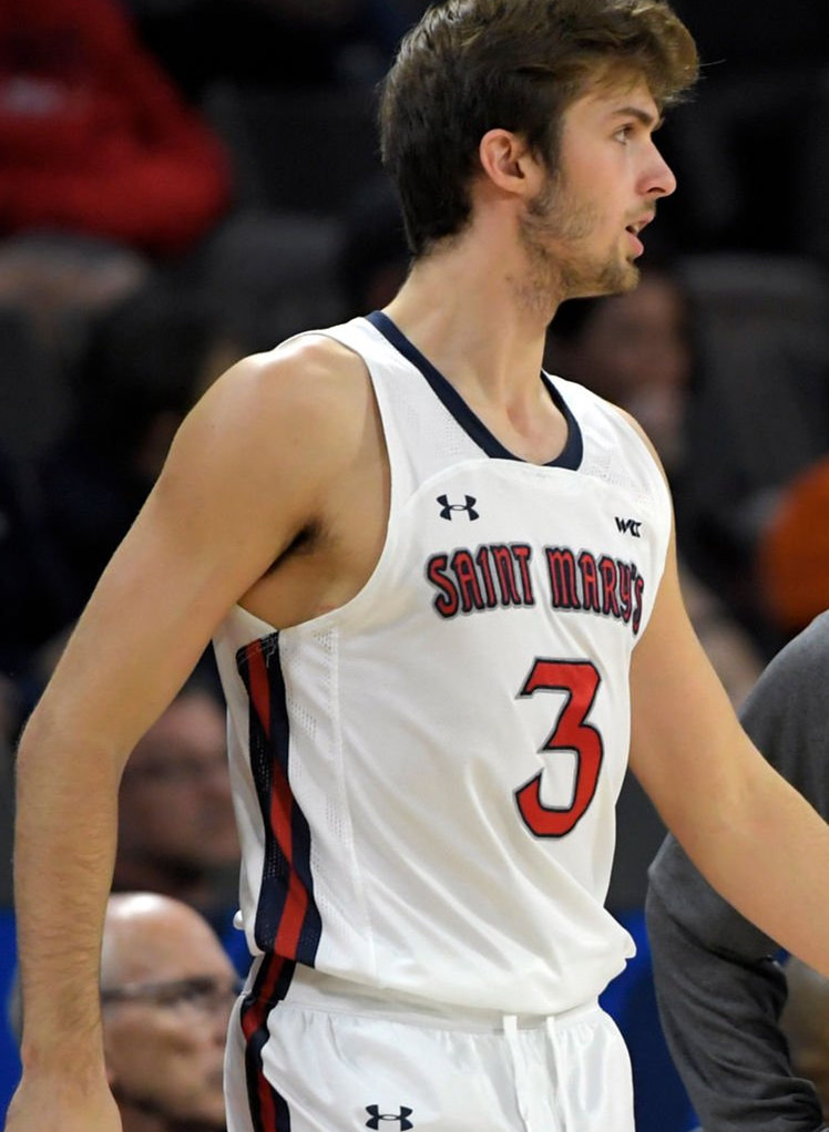 Mens Youth Saint Mary's Gaels #3 Augustas Marciulionis 2022-23 White College Basketball Game Jersey