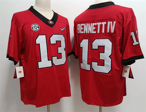 Mens Youth Georgia Bulldogs #13 Stetson Bennett IV Diamond Badge Nike College Football Playoff 2022 National Champions Game Jersey