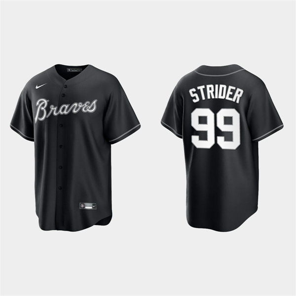 Mens Atlanta Braves #99 Spencer Strider Nike Black Collection Jersey