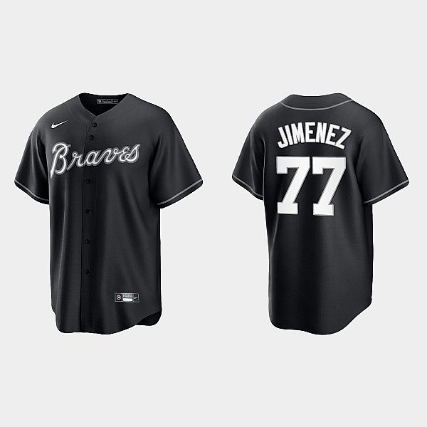 Mens Atlanta Braves #77 Joe Jimenez Nike Black Collection Jersey