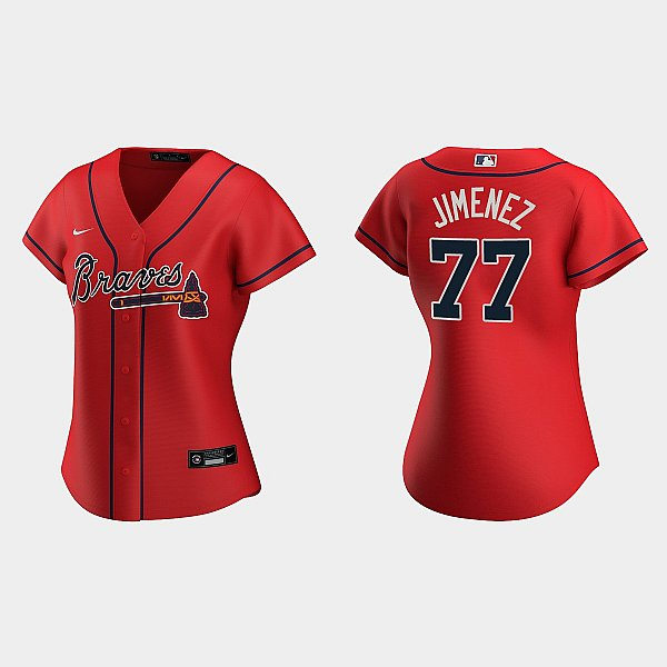 Womens Atlanta Braves #77 Joe Jimenez Nike Red Alternate Cool Base Jersey