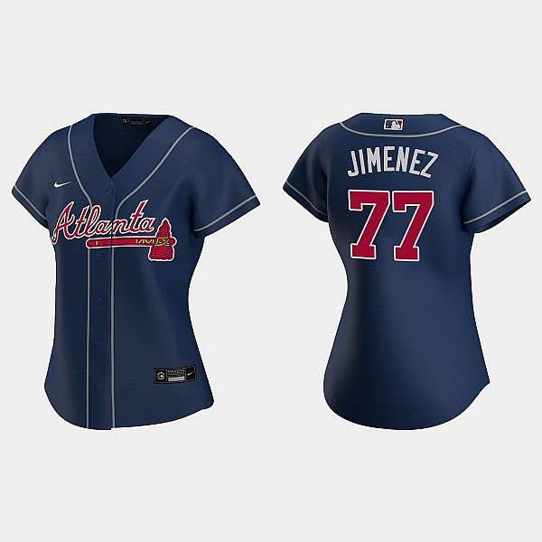 Womens Atlanta Braves #77 Joe Jimenez Nike Navy Alternate Cool Base Jersey