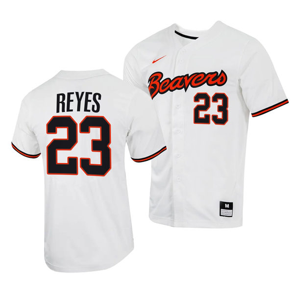 Mens Youth Oregon State Beavers #23 Jorge Reyes White Baseball Game Jersey