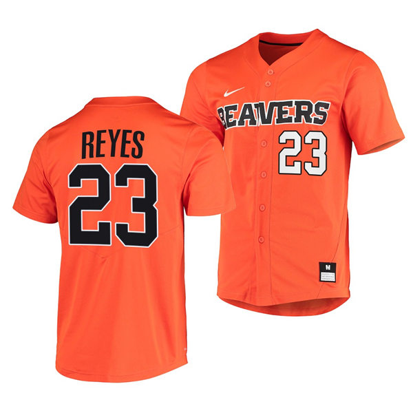 Mens Youth Oregon State Beavers #23 Jorge Reyes Orange Baseball Game Jersey