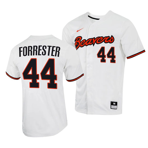 Mens Youth Oregon State Beavers #44 Garret Forrester White Baseball Game Jersey