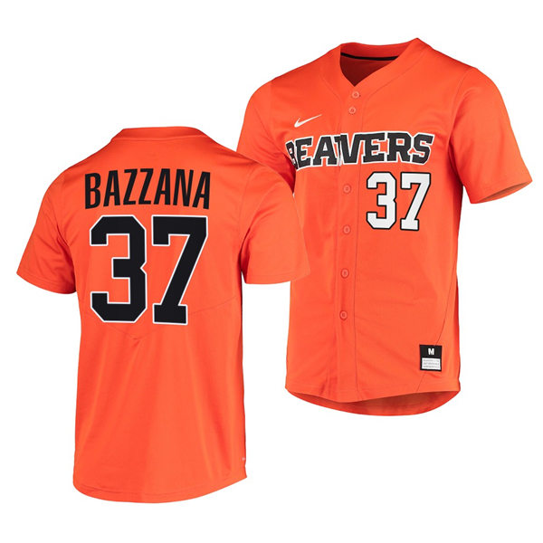 Mens Youth Oregon State Beavers #37 Travis Bazzana Orange Baseball Game Jersey