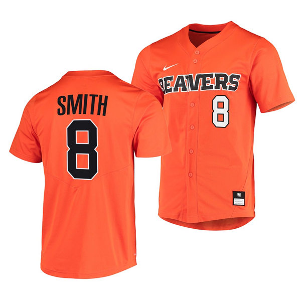 Mens Youth Oregon State Beavers #8 Tanner Smith Orange Baseball Game Jersey
