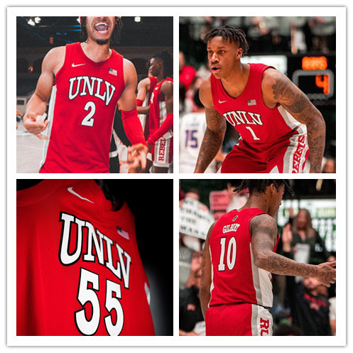 Mens Youth UNLV Runnin' Rebels Custom Nike 2022-23 Red Basketball Game Jersey