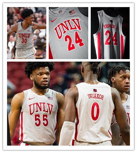 Mens Youth UNLV Runnin' Rebels Custom Nike 2022-23 Grey Basketball Game Jersey