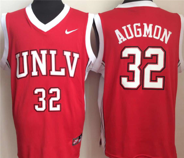 Mens Youth UNLV Runnin' Rebels #32 Stacey Augmon Red 1990's Retro Basketball Jersey