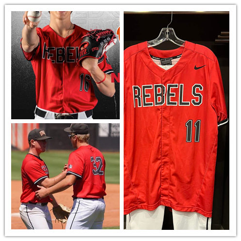 Mens Youth UNLV Runnin' Rebels Custom Nike 2023 Red Baseball Game Jersey