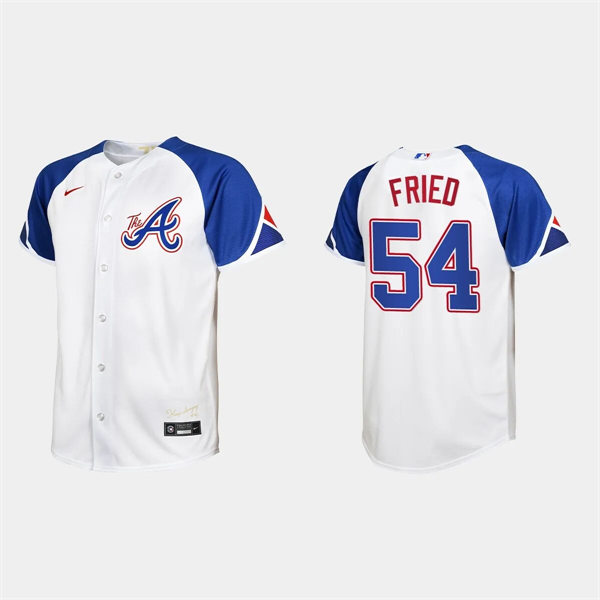 Youth Atlanta Braves #54 Max Fried White 2023 City Connect Jersey