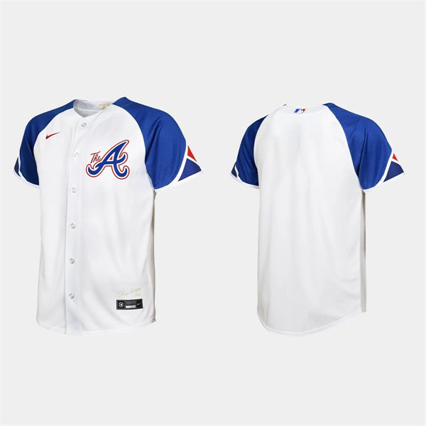 Youth Atlanta Braves Blank White 2023 City Connect Jersey