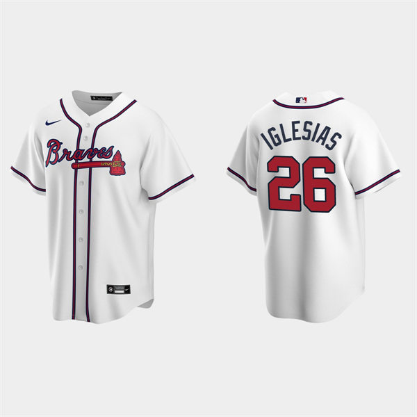 Mens Atlanta Braves #26 Raisel Iglesias Nike Home White Cool Base Jersey