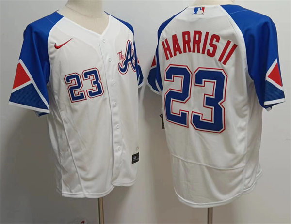 Mens Atlanta Braves #23 Michael Harris II 2023 City Connect Authentic Jersey - White