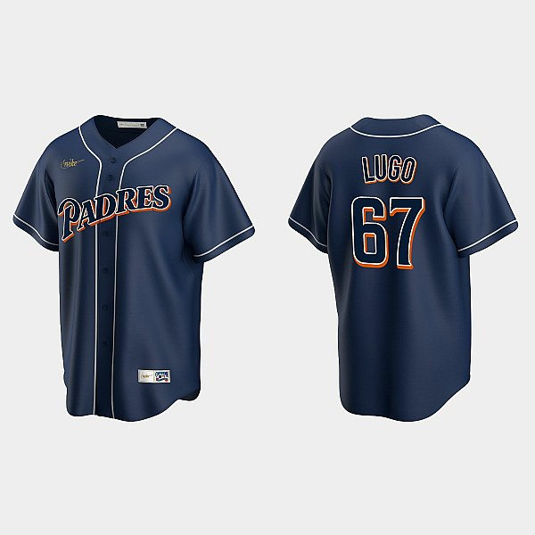 Mens San Diego Padres #67 Seth Lugo Nike Navy Cooperstown Collection Jersey