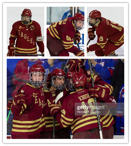 Men's Youth Boston College Eagles Custom  New Balance 2022-23 Maroon Hockey Game Jersey