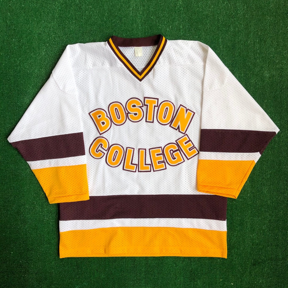 Men's Youth Boston College Eagles Custom 1990's White Retro Hockey Jersey