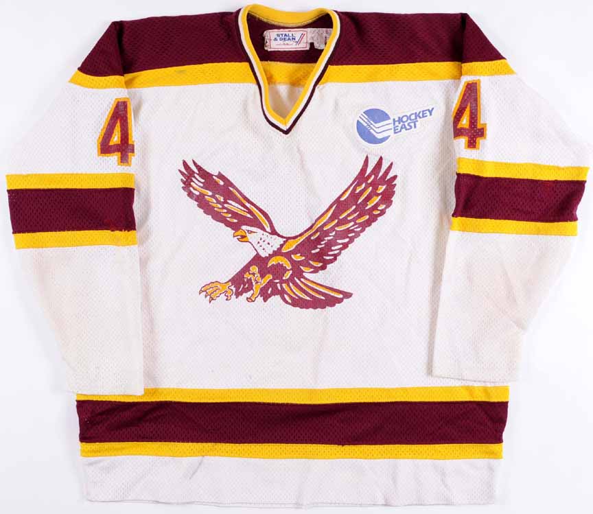 Men's Youth Boston College Eagles Custom 1980's White Retro Hockey Jersey