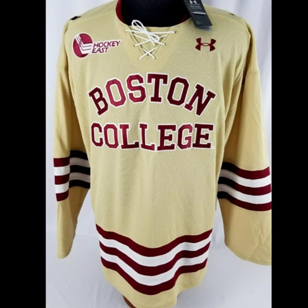 Men's Youth Boston College Eagles Custom 2016 gold alternates Hockey Jersey