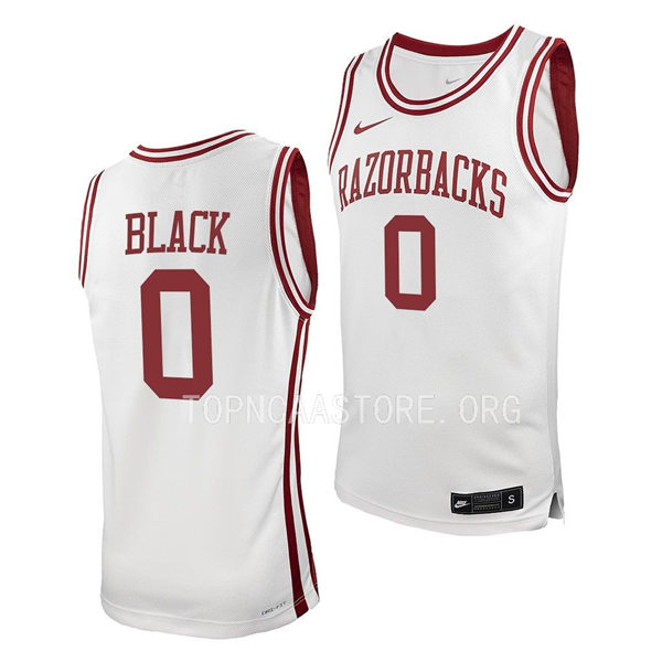 Mens Youth Arkansas Razorbacks #0 Anthony Black White College Basketball Retro Edition Jersey