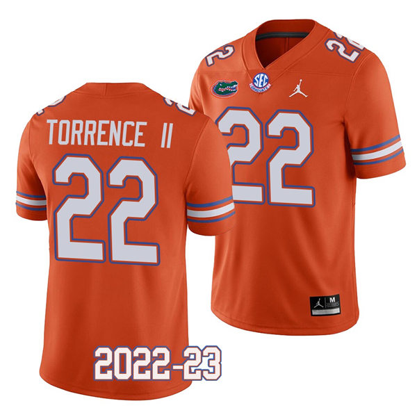 Mens Youth Florida Gators #22 Rashad Torrence II 2022 Orange Football Game Jersey