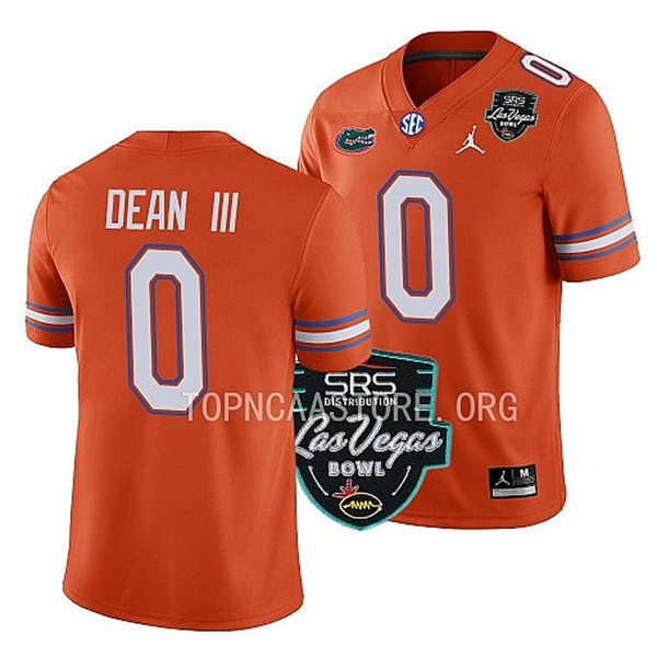 Mens Youth Florida Gators #0 Trey Dean III 2022 Orange Football Game Jersey